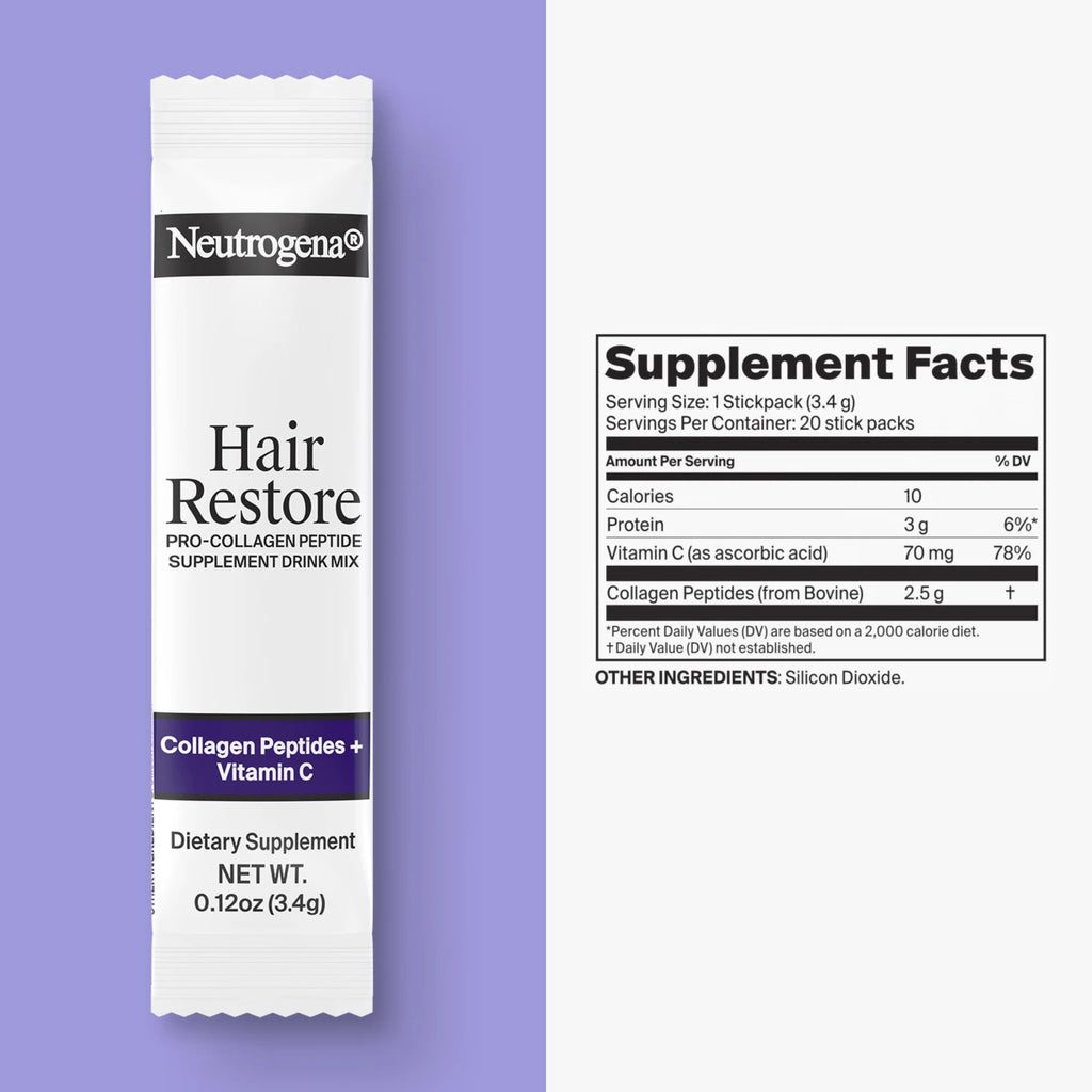 Neutrogena® Hair Restore Pro-Collagen Peptide Supplement, 20 Packs product image 8