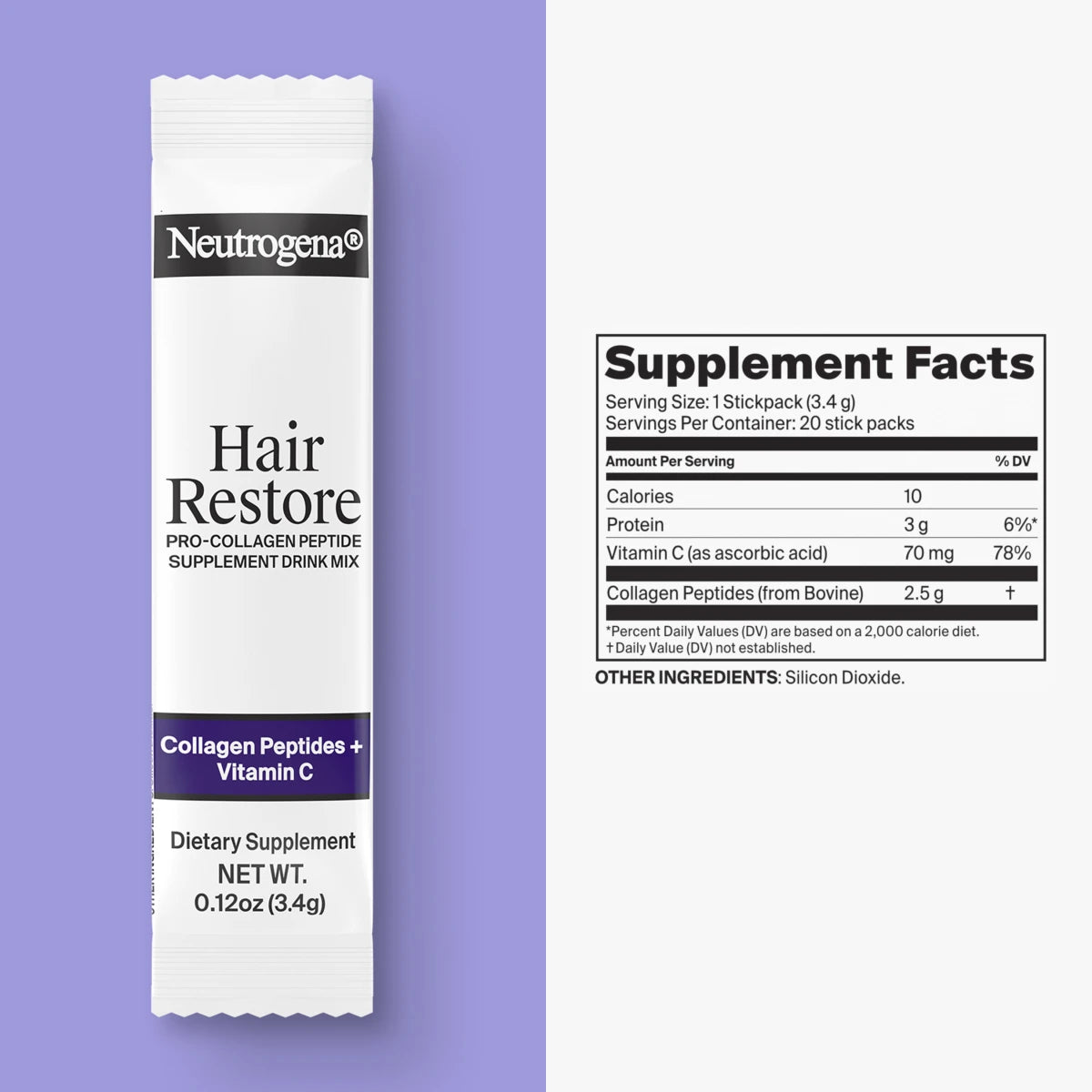Neutrogena® Hair Restore Pro-Collagen Peptide Supplement, 20 Packs product image 8