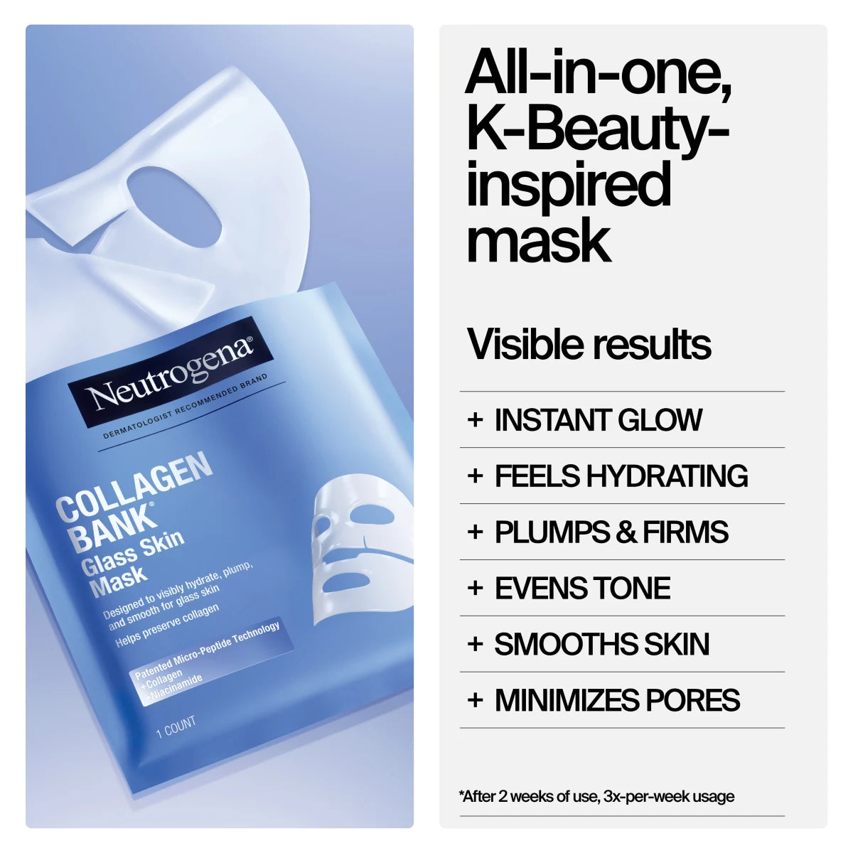 Neutrogena® Collagen Bank Glass Skin Mask product image 3