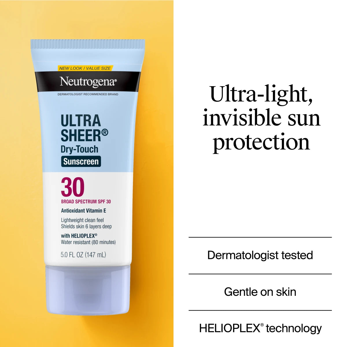 Neutrogena® Ultra Sheer Dry-Touch Sunscreen Lotion Broad Spectrum SPF 30 product image 3