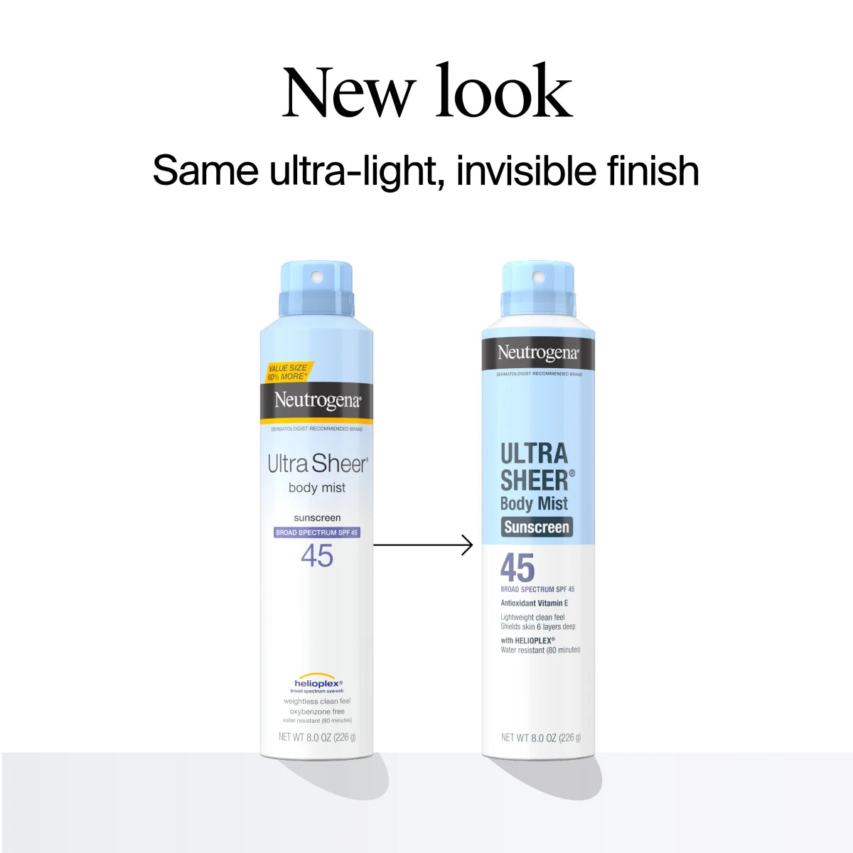 Neutrogena® Ultra Sheer Body Mist Sunscreen Spray Broad Spectrum SPF 45 product image 2