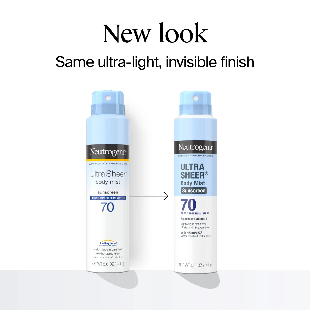 Neutrogena® Ultra Sheer Body Mist Sunscreen Broad Spectrum SPF 70 product image 2