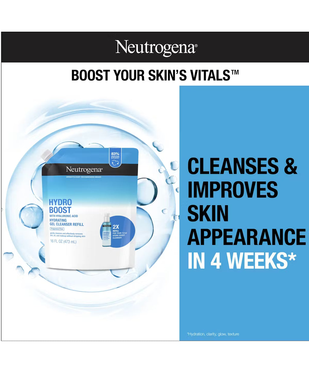 Neutrogena Hydro Boost Cleansing Gel, Fragrance Free, Refill Pouch product image 2
