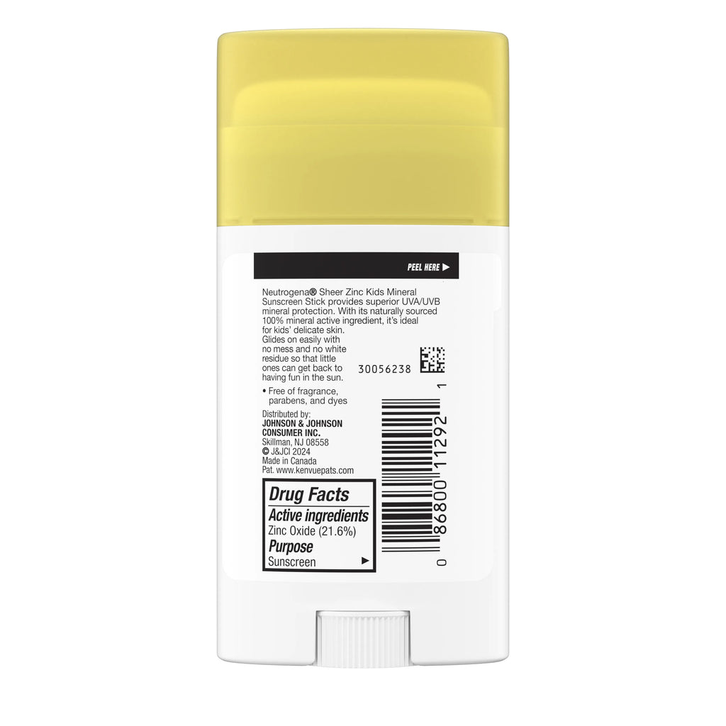 Neutrogena® Sheer Zinc Kids Mineral Sunscreen Stick Broad Spectrum SPF 50+ product image 9