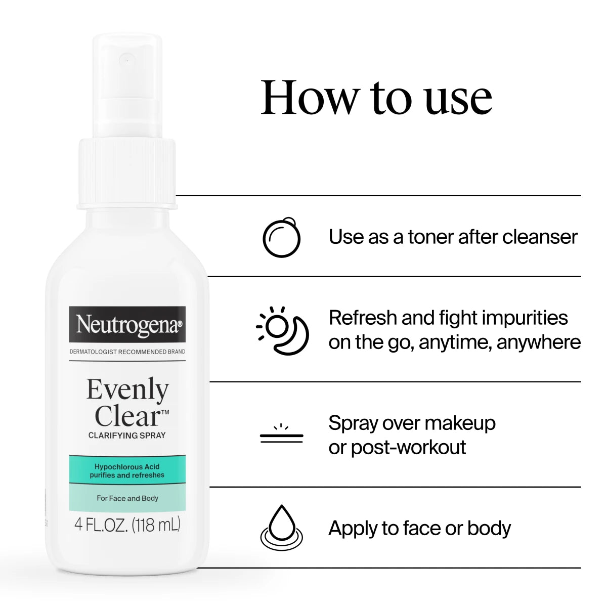 Neutrogena® Evenly Clear Clarifying Spray product image 5