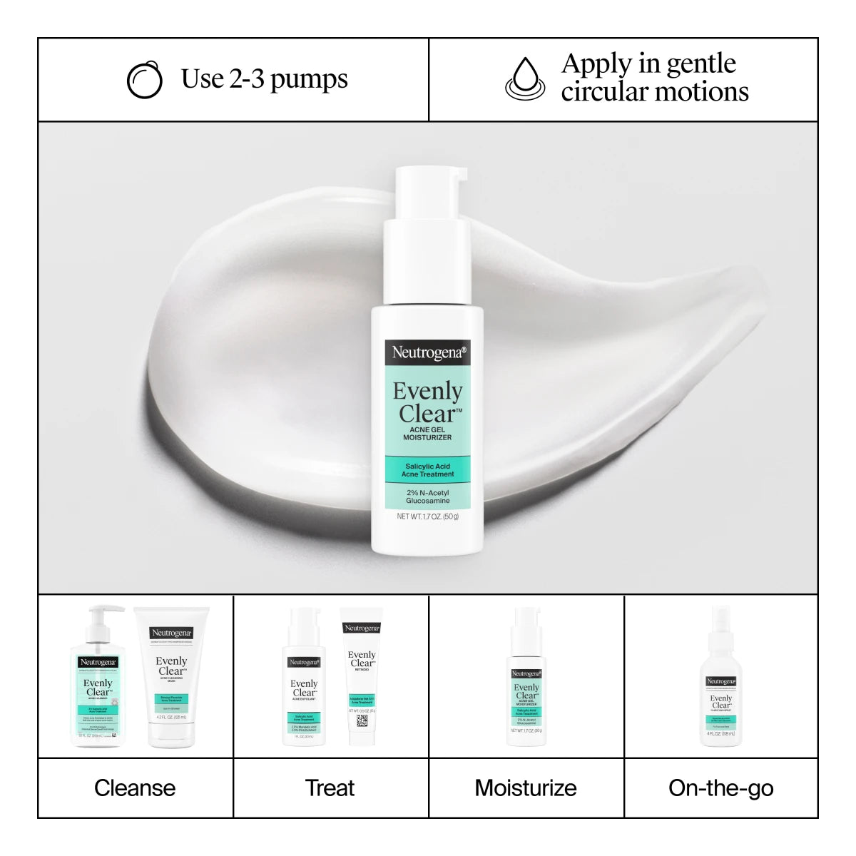 Neutrogena® Evenly Clear™ Acne Gel Moisturizer product image 8