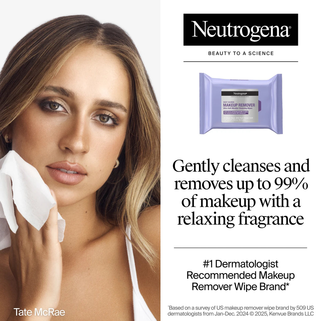 Neutrogena® Night Calming Makeup Remover Ultra-Soft Micellar Wipes product image 2