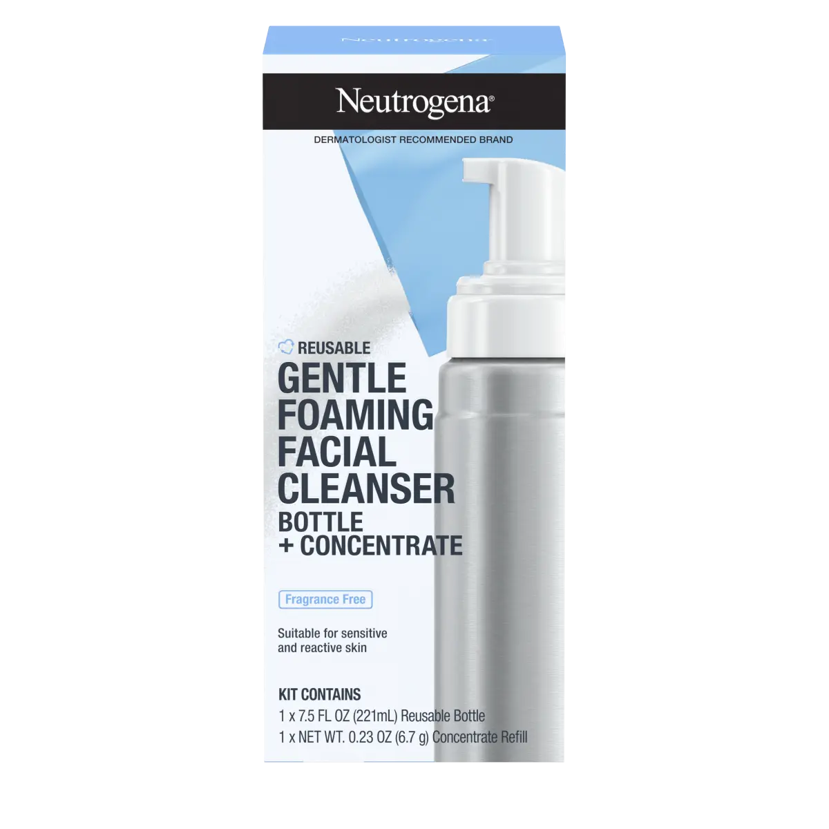 Neutrogena® Reusable Gentle Foaming Facial Cleanser Starter Kit, 1 Reusable Pump Bottle & 1 Refill Pack product image 1