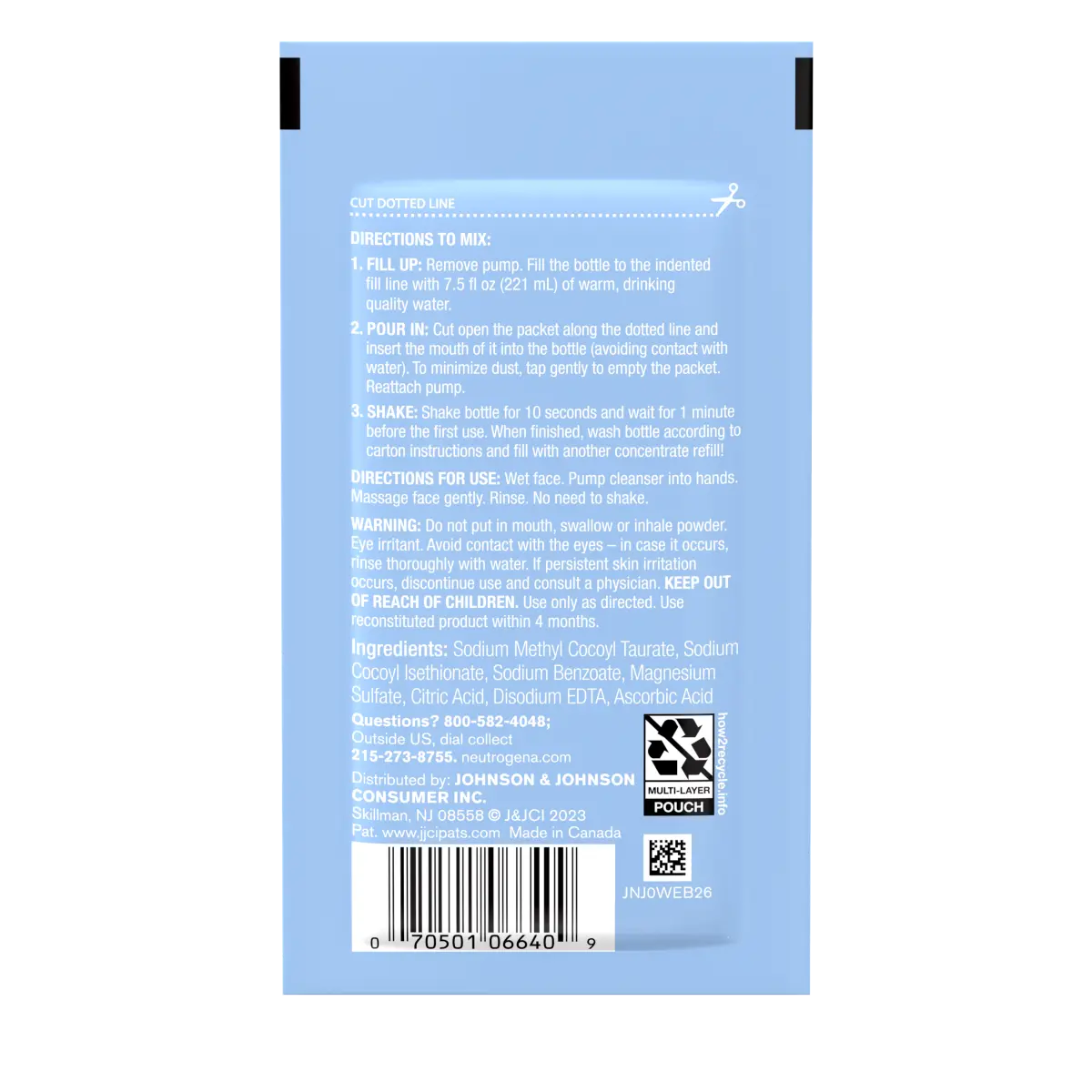 Neutrogena® Gentle Foaming Facial Cleanser Concentrate Refill Pack product image 8