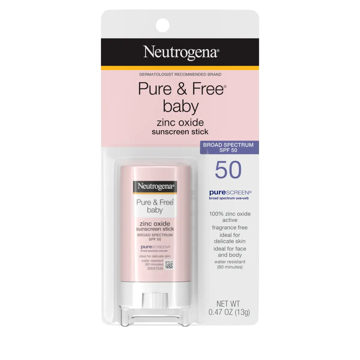 Neutrogena® Pure & Free Baby Sunscreen Stick Broad Spectrum SPF 50 product image 1
