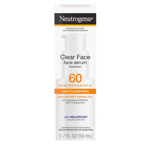 Neutrogena® Clear Face Serum Sunscreen with Green Tea Broad Spectrum SPF 60 Fragrance Free product image 1