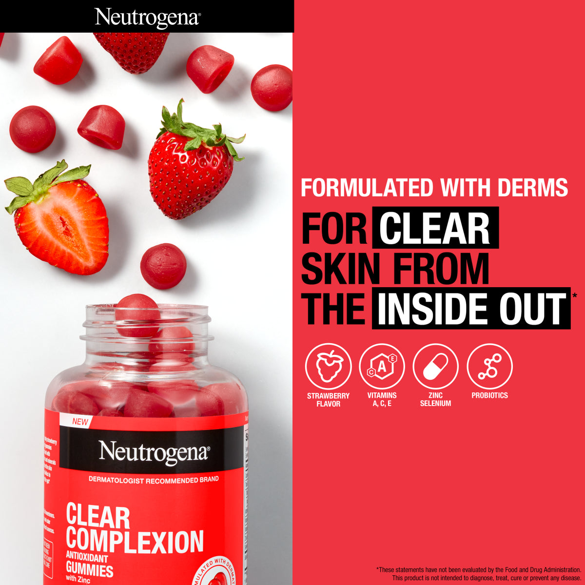 Neutrogena® Clear Complexion Antioxidant Gummies with Zinc, 60 Gummies product image 2