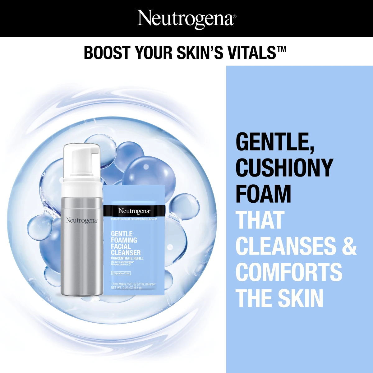 Neutrogena® Gentle Foaming Facial Cleanser Concentrate Refill Pack product image 2