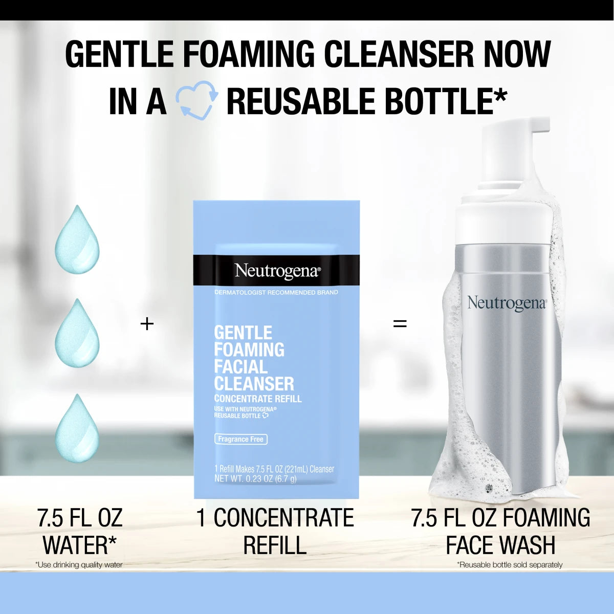 Neutrogena® Gentle Foaming Facial Cleanser Concentrate Refill Pack product image 3