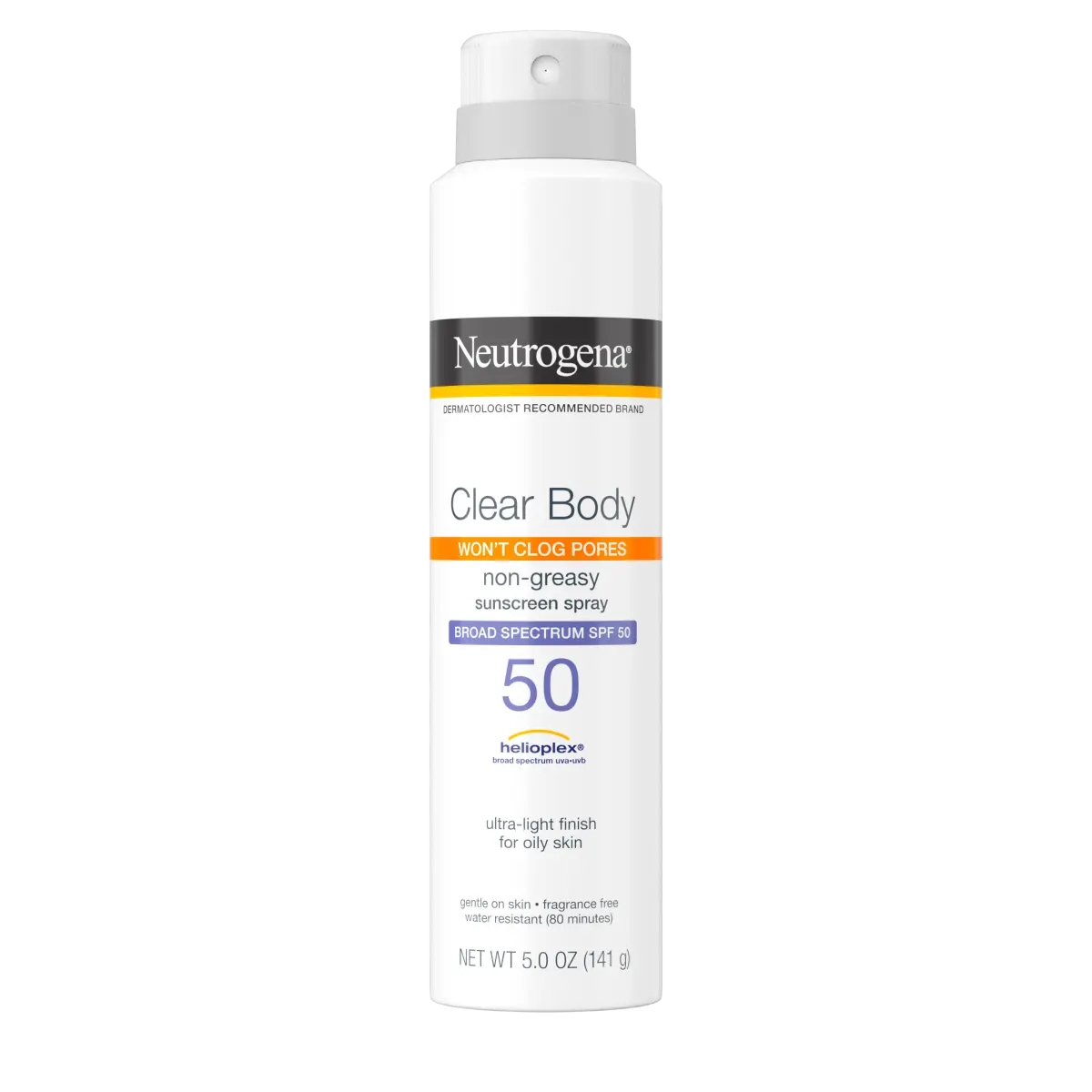 Neutrogena Clear Body SPF 50 Sunscreen Spray, Non-Comedogenic product image 1