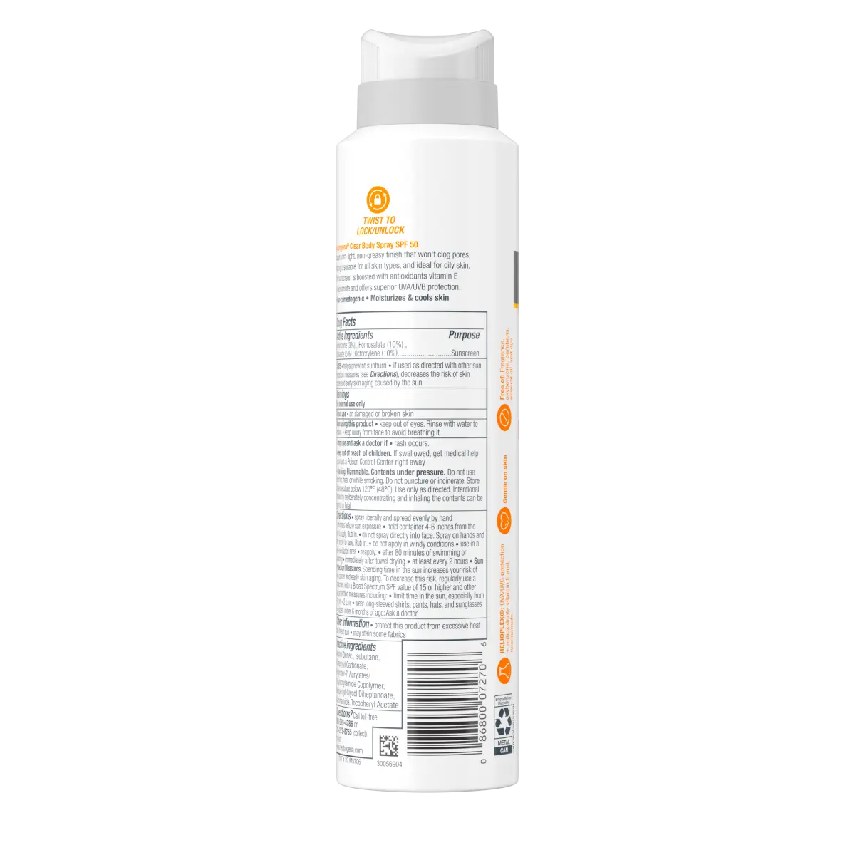 Neutrogena Clear Body SPF 50 Sunscreen Spray, Non-Comedogenic product image 9