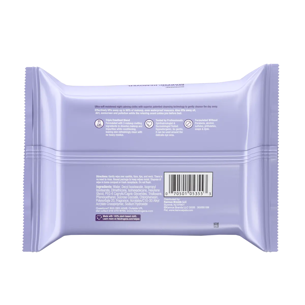 Neutrogena® Night Calming Makeup Remover Ultra-Soft Micellar Wipes product image 8