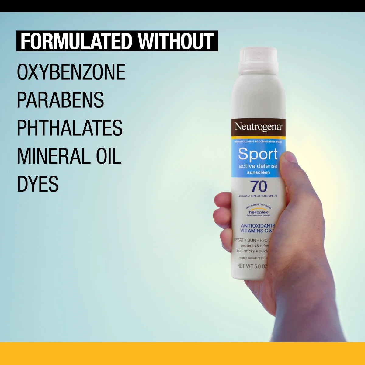 Neutrogena® Sport Active Defense with Broad Spectrum SPF 70 Sunscreen Spray product image 6