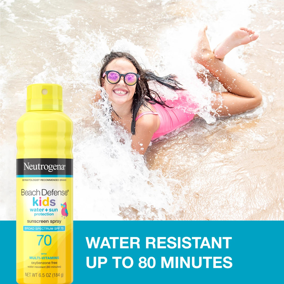 Neutrogena® Beach Defense Kids Sunscreen Spray Broad Spectrum SPF 70 product image 3