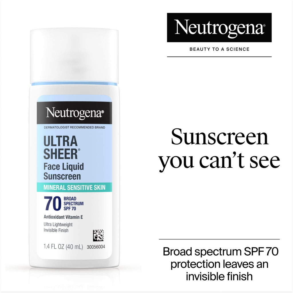 Neutrogena® Ultra Sheer® Mineral Face Liquid Sunscreen Broad Spectrum SPF 70 product image 2