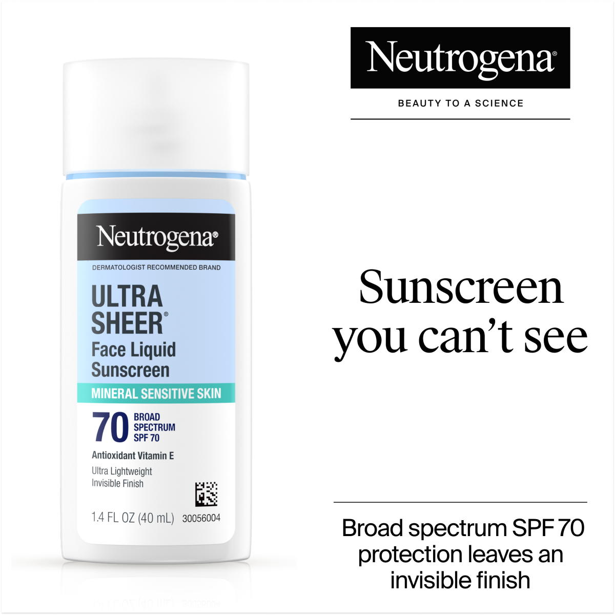 Neutrogena® Ultra Sheer® Mineral Face Liquid Sunscreen Broad Spectrum SPF 70 product image 2