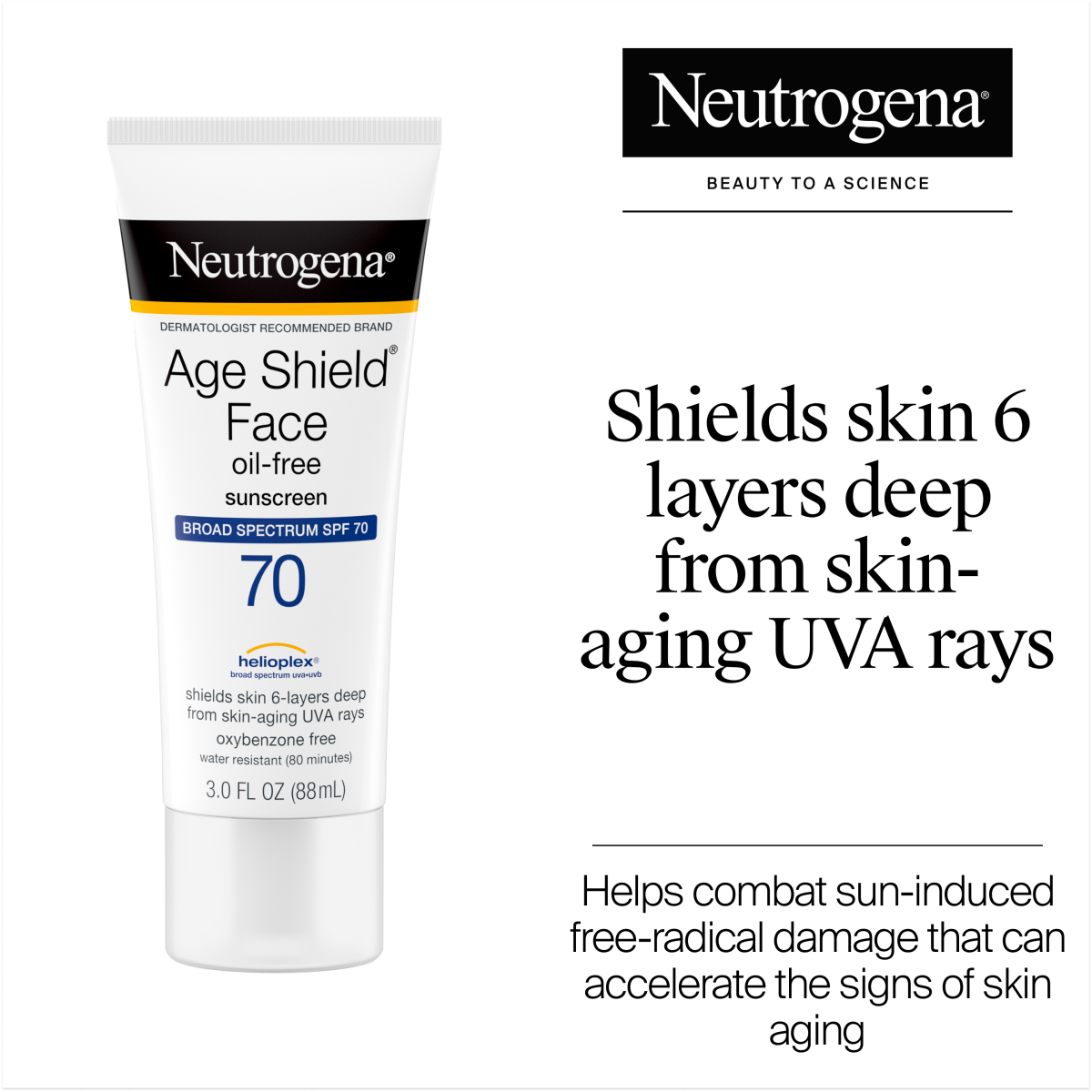 Neutrogena® Age Shield Face Lotion Sunscreen Broad Spectrum SPF 70 product image 2