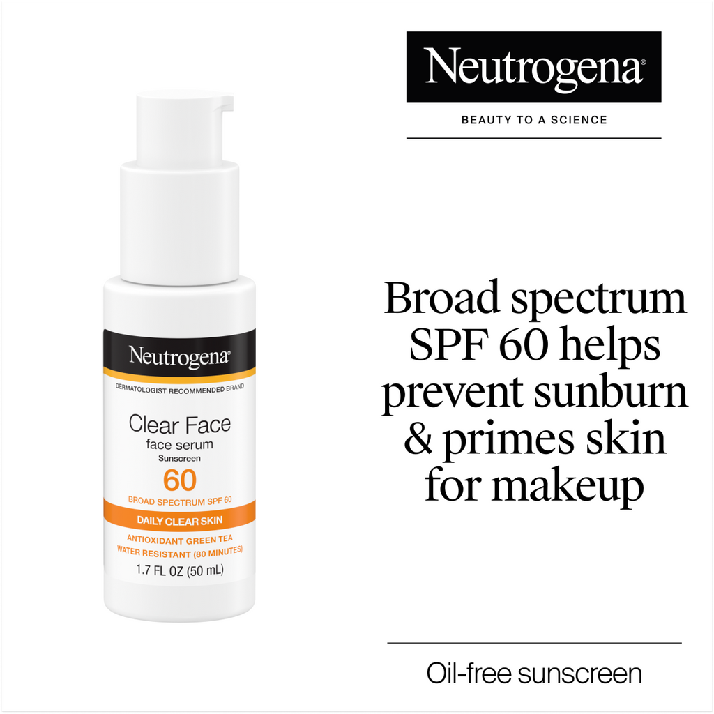 Neutrogena® Clear Face Serum Sunscreen with Green Tea Broad Spectrum SPF 60 Fragrance Free product image 2