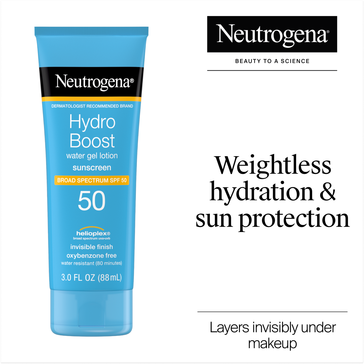Neutrogena® Hydro Boost Water Gel Lotion Sunscreen Broad Spectrum SPF 50 product image 2