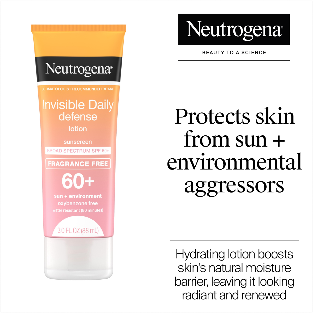Neutrogena® Invisible Daily Defense Sunscreen Lotion Broad Spectrum SPF 60+ Fragrance Free product image 2